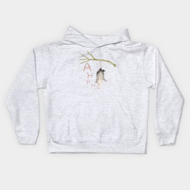 screaming possum Kids Hoodie by Leo